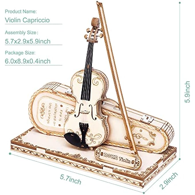 WOODEN MINIATURE VIOLIN,STEM PROJECTS FOR ADULTS,MODEL KITS,3D WOODEN PUZZLES FOR ADULTS - Image 3